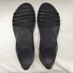 Crocs Isabella Jelly Straps Sandals, Size 7, Black